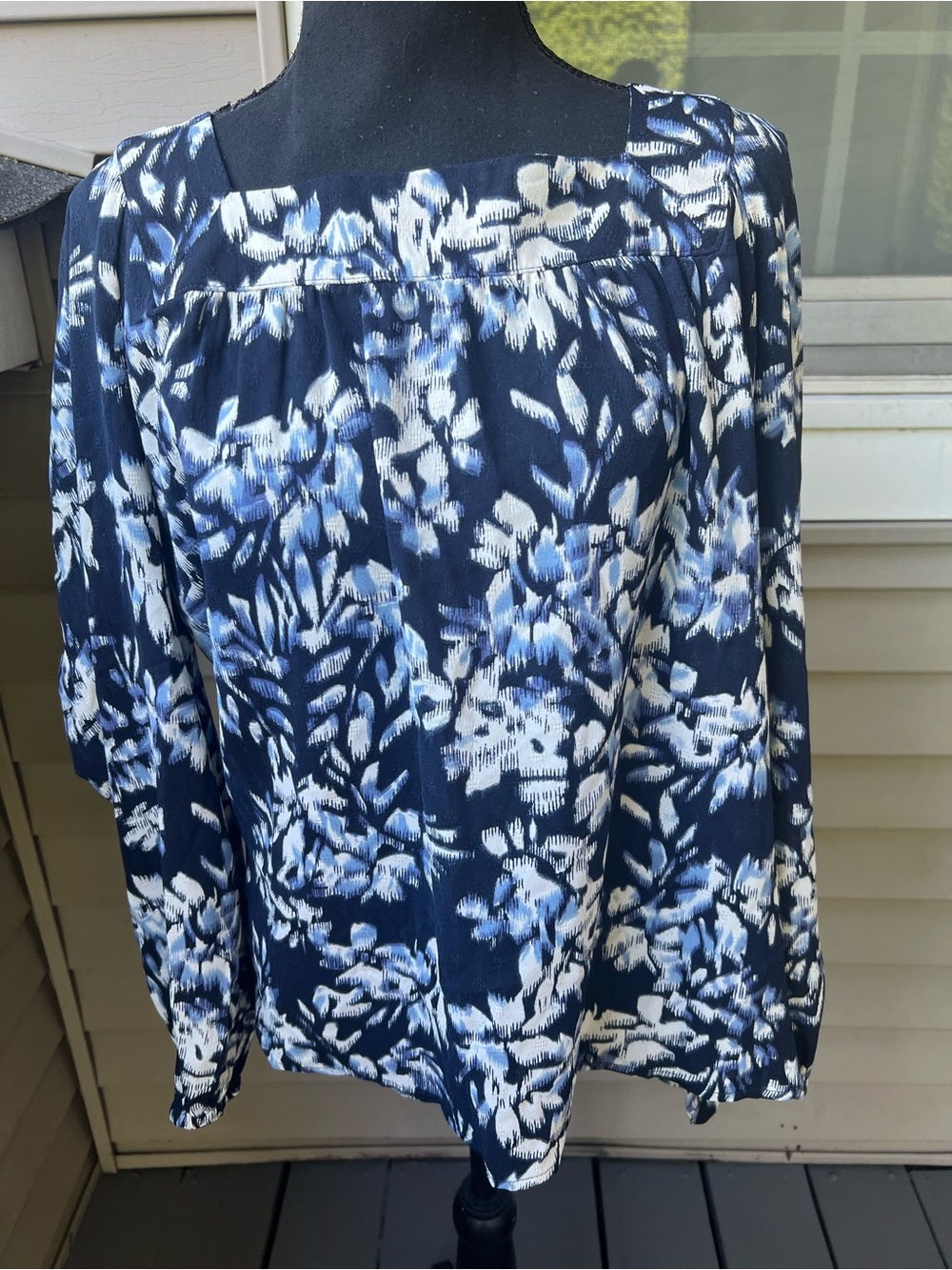 Lee Navy & White Printed Blouse